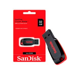 Pendrive 32GB SanDisk Cruzer Blade 2.0, negro y rojo